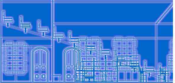 3d Town Hall Computerised Model - Side View, blueprints