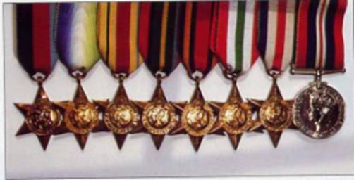 Campaign medals in their correct order