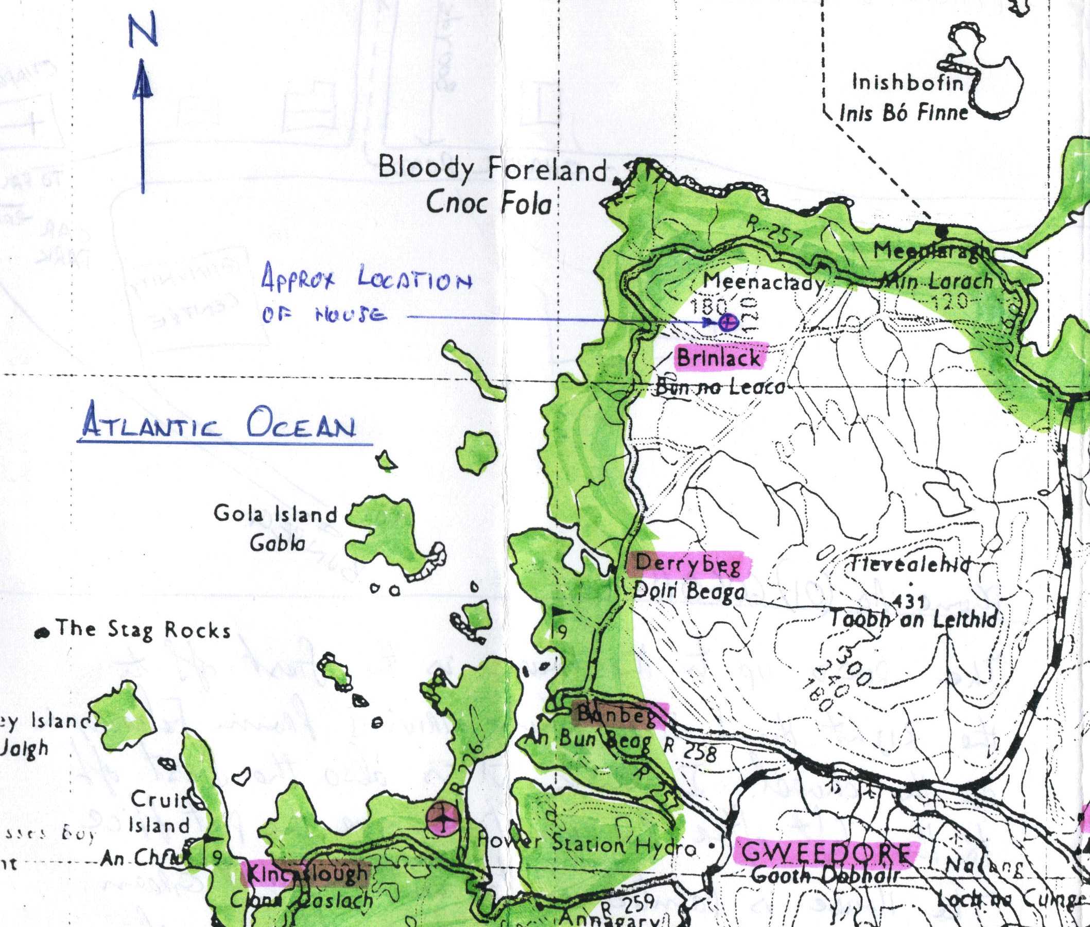 Click here for a large scale map of Co. Donegal