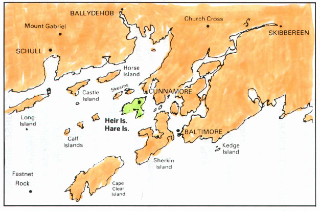 Map Showing Heir Island
