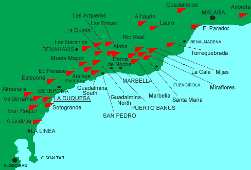 Costa del golf map
