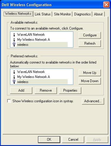 Dell Wireless Configuration Utility