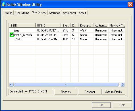 ralink wireless utility cannot connect