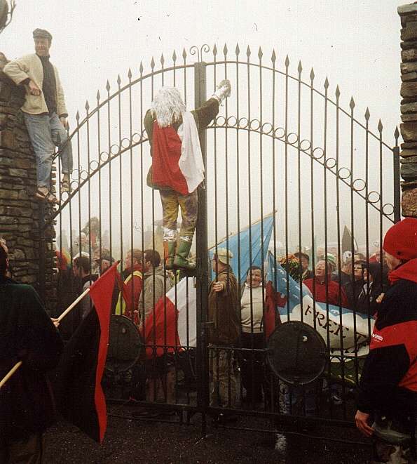 Climbing the gate