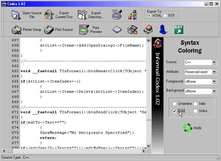 Codex v1.02 Screenshot