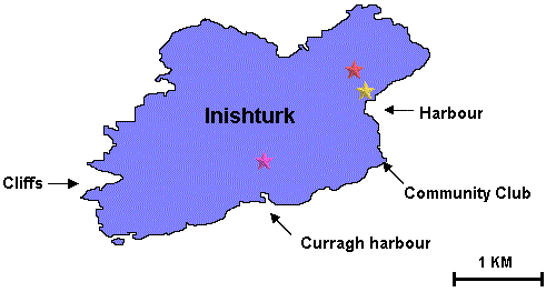Location of the B&B on Inishturk
