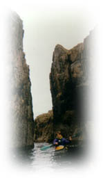 Canoeing in an Alpine river gorge