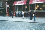 Authentic Dublin 'olde worlde' coffee rendezvouz. Bonuses for stained glass in the shopfront and best 'nonchalant' look of team members mixing with public waiting in sunshine