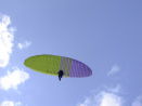 A paraglider from the ground