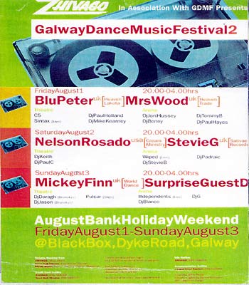Galway Dance Music Fest - support for Mrs Wood + BluPeter '96/97