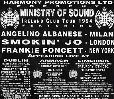 Planet Dub support for Ministry of Sound gig '94