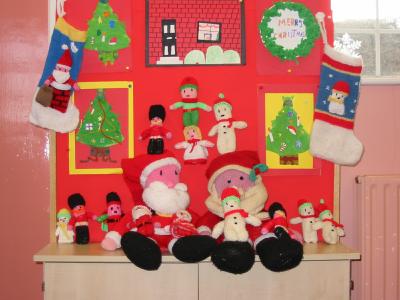 Picture of knitted Christmas figures