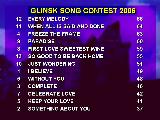 Picture of the Glinsk Song Contest Scoreboard, and link to a larger image (111KBytes)