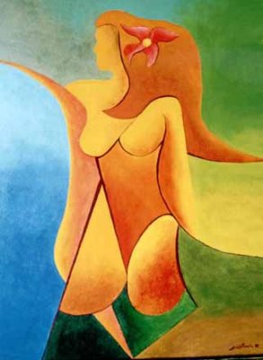 Nú Feminino IV - Aluízio Siqueira é artista plástico e vitralista