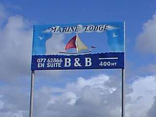 The Marine Lodge sign can be seen as you arrive in Buncrana.