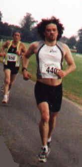 Martin competing in a duathlon in Dublin 2003