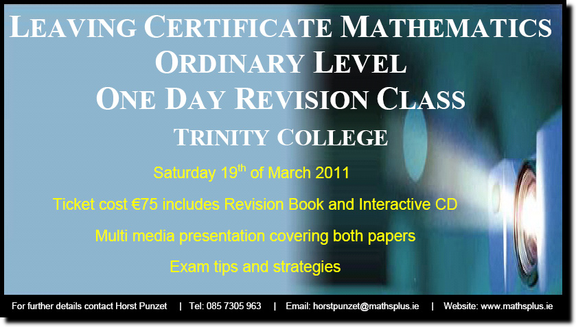  Revision Class 24th March 2012