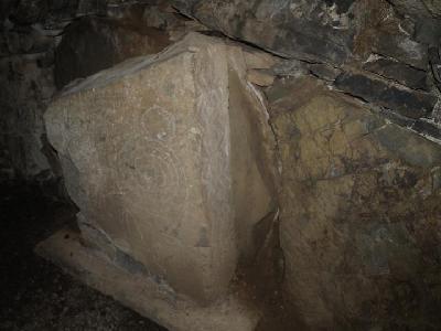 Decorated stone  - Fourknocks Passage Tomb.