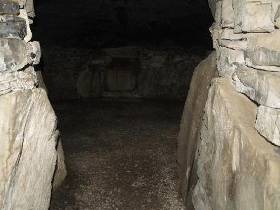 View of central chamber from entrance passage - Fourknocks Passage Tomb.