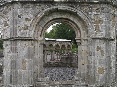 View of Romanesque Arch in the Lavabo - Mellifont Abbey.