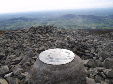 Top of cairn looking south Slieve Gullion Passage Tomb