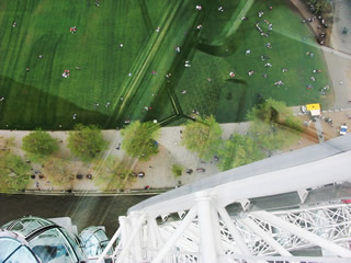 looking down from london eye, england