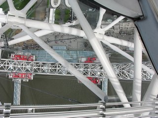 looking down from london eye, england