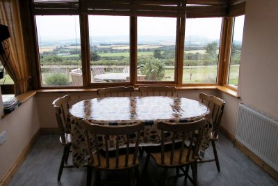 The view from the dining table in the kitchen