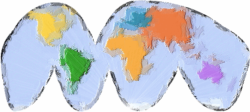 Impressionistic map of the world