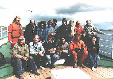 Some of the crew of MV Sirius 1987