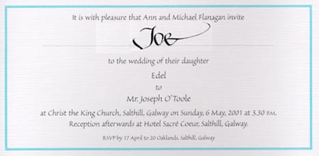 Edel's invitation fill-in