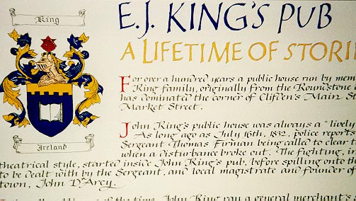 E.J. King calligraphy piece