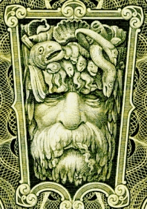 Erne River God by Edward Smyth, ex 100 banknote