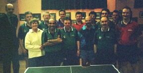 Mr. Les Hunt Galway Table Tennis Committee
and Teresa Egan with the Connacht and German players.
