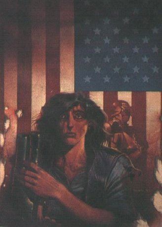 Democracy or Fascism? America's Dilemma. Cover of America. Art by Colin MacNeil