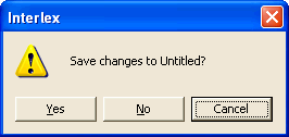 Message box with Yes, No and Cancel buttons