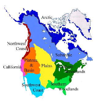 Map of  Native American Cultures