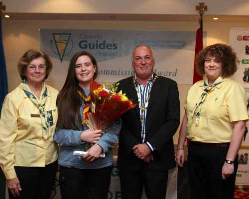 Sarah Receiving her award