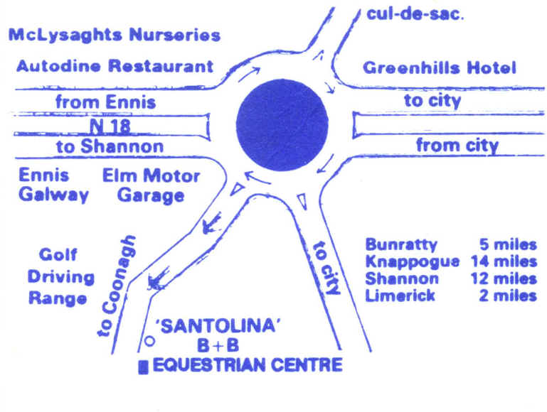 Map to Santolina B&B