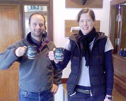 Robin and Martina with the Frostbite Mugs