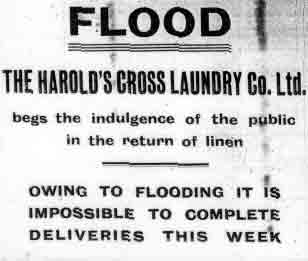 A notice for Flood's Laundry
