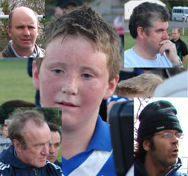 Above - Centre: Captain Denis Daly Jnr. conducting post match interviews, Inset above left: Selector Denis Daly Snr., above right: Selector Edward Stack, ... - u12sk4