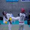 Nigel blocks a turning kick from Colm Valentine
