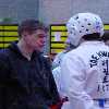 Dan gives Donal some handy sparring tips.