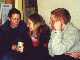 Eva, Roisin and Darren all arguing over just who should get the 
club lemon..