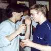 Alan gasps in amazement as Chris tells him what he did at training...