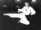 Mr Falvey demonstrates a flying side kick.