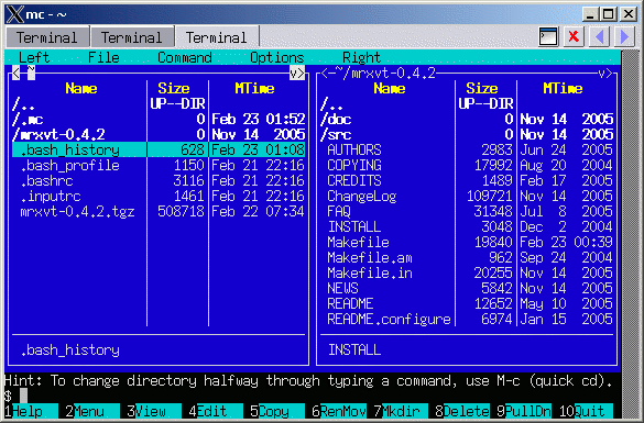 fusión (cygwin) Mrxvt