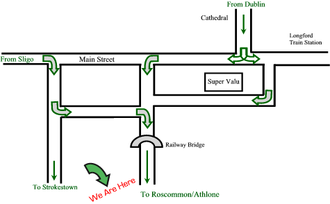 Map to Michael Shaw Car Sales Longford