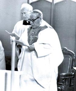 Bishop saying mass in Killavoggy